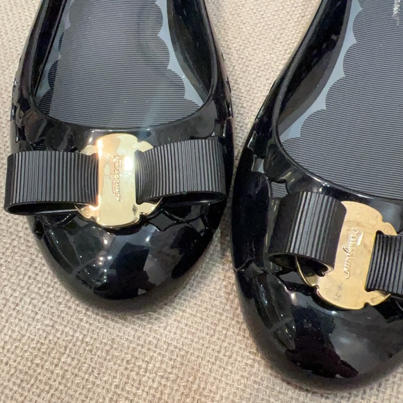 Salvatore Ferragamo Black Patent Leather Flats - Picture 2 of 6